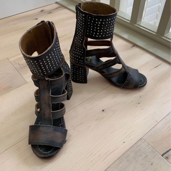 Freebird by Steven Zelda Leathe Studded Heeled Sandals 6 - Picture 2 of 7